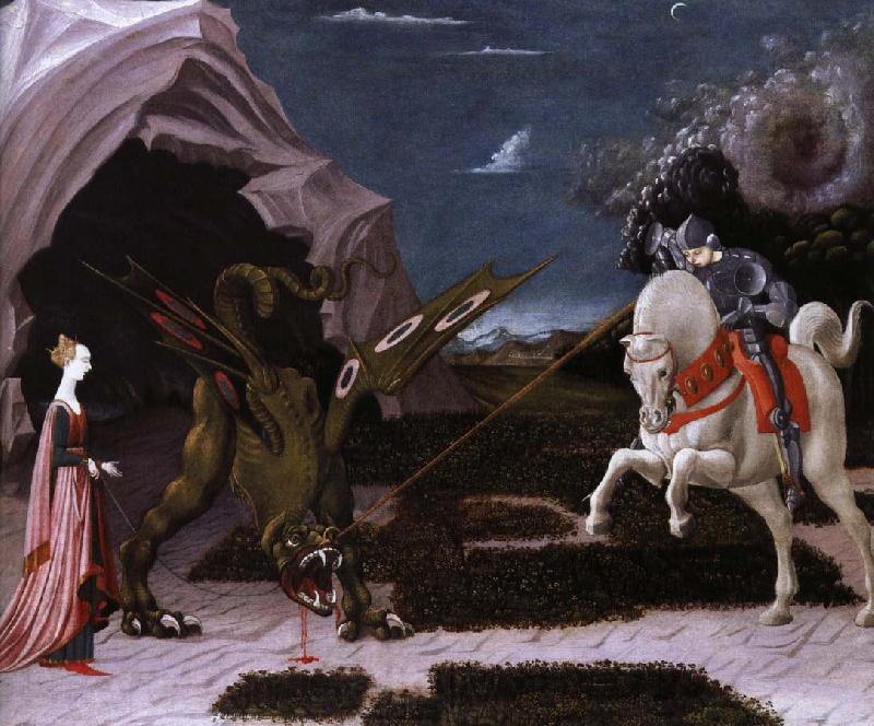 UCCELLO, Paolo sankt goran och draken Norge oil painting art